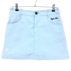 ルコックゴルフ スカート ライトブルー ロゴ刺しゅう ヤシの木ワッペン ストレッチ レディース 9 ゴルフウェア le coq sportif