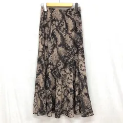美品 Mila Owen バイアス切替えプリントナロースカート パイソン アニマル柄 総柄 フィット&フレアシルエット サイズ0 S