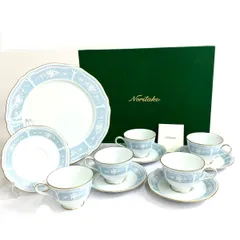 新品同様 Noritake ノリタケ サロンセット レースウッドゴールド 食器セット 箱付   プレート1枚 カップ＆ソーサー 5客セット  　240001140618