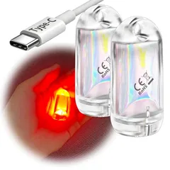 【新着商品】DOKEEP 超ミニ LEDライト 2個セット超軽量 11g USB-C充電式 EDC ミニランタン LED 高輝度 ミニ 懐中電灯 ポケットライト 防水 ミニ投光器 点灯3~50時間 (レッド) 0