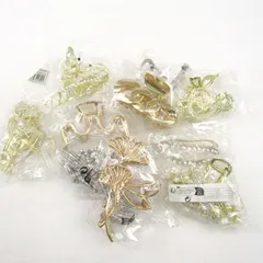 ヘアアクセサリー 10点セット 未使用 ゴールドなど ヘアクリップ バンスクリップ まとめて 大量 外装ダメージ有 レディース