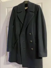 美品 タグ付★イザベルマラン ピーコート チャコールグレー 36定価約¥10万 ISABEL MARANT (イザベルマラン) ウール 総柄 ロングコート