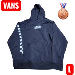 VANSチェッカーフラッグ×センターロゴ×でかロゴ ブラックスウェット