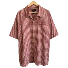POLO JEANS COMPANY ポロジーンズ オープンカラー 開襟シャツ コットンシャツ チェック柄 ポケット付き 半袖シャツ 赤×白×黒×黄色 XLサイズ No.G007