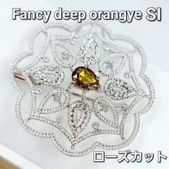 薔薇 バラ ルビー 11.9ct ダイヤ 13ct K18WG ブローチ 帯留め 