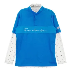 サイズ：L ADIDAS GOLF アディダスゴルフ 2022年モデル Tシャツ付 長袖ポロシャツ レイヤード 総柄 ホワイト系 [240101287750]# ゴルフウェア メンズ ストスト