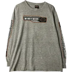 古着 00年代 ハーレーダビッドソン Harley-Davidson 鷲柄 イーグル柄 モーターサイクル ロングTシャツ ロンT USA製 メンズL相当/eaa582304