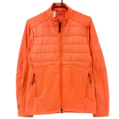 アディダス 中綿ジャケット オレンジ 袖ロゴプリント メンズ J/M ゴルフウェア adidas