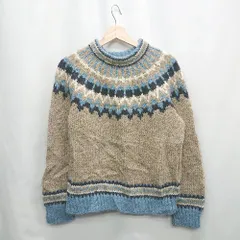 ◇ ⊇ vintage ヴィンテージ 柄あり 長袖 ニットセーター サイズ表記なし ブラウン系 レディース E  【1505130008975】