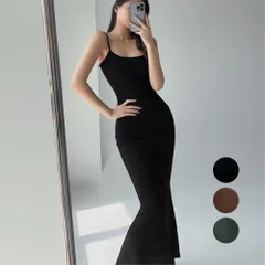 キャミワンピース ロング丈 ボディコンワンピ ハイウエスト セクシー ワンピース レディース ノースリーブ タイトワンピ 春夏 着やせ ストレッチインナーワンピース 無地 キレイめワンピース 細身 大人ワンピース キャミワンピ 韓国風 1153