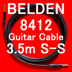 BELDEN 8412 Guitar, Bass Cable w / Neutrik NP2X-B Gold Plated SS 3.5m