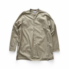 HEUGN ユーゲン MORISS モリス Salvatore Piccolo コットンストライプバンドカラーシャツ