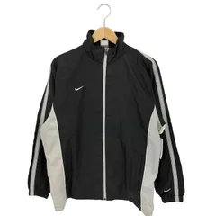 ナイキ NIKE 00s 銀タグ サイドラインデザイン ワンポイント刺繍 ジップアップ ポリ トラックジャケット メンズ  M