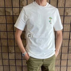 ☆2024春夏新入荷☆ JIL SANDER ジルサンダー J40GC0127 J20150 半袖Tシャツ カットソー マッシュルーム刺繍  ホワイト メンズ