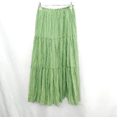 ◇ ⊂◎ Mila Owen ミラオーウェン ティアード ロング フレア スカート サイズ0 グリーン レディース E  【1411280032527】