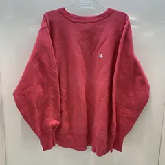 【中古】90s Champion 刺繍タグ リバースウィーブ L ピンク 目あり チャンピョン[92]