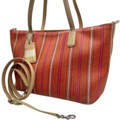 COACH コーチ ストライプ柄 トートバッグ 2WAY レディース 女性 - メルカリ