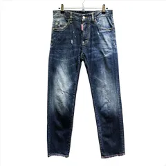 DSQUARED2 ディースクエアード 13SS ダメージ加工 ウォッシング ストレート デニムパンツ ジーンズ インディゴ size=42 S74LA0520