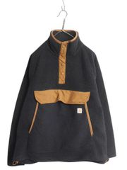 【お得なクーポン配布中!】 US企画 カーハート パイル フリース プルオーバー ジャケット レディース XL / CARHARTT アウトドア ツートン ハイネック 大きいサイズ 黒