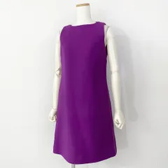 22L5 Christian Dior クリスチャンディオール ノースリーブワンピース ウール素材 I42(L相当) パープル レディースのサムネイル