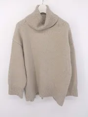 ◇ mysty woman ミスティウーマン タートルネック 長袖 ニット セーター サイズF ライトベージュ レディース E  【1303140013572】