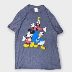 Disney Friends ディズニーフレンズ ミッキー Mickey プリントTシャツ 古着 Lサイズ グレー キャラクターTシャツ