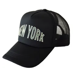 キャップ《NEWYORK：ブラック》 新品 未使用 メッシュキャップ ベースボールキャップ ロゴ カジュアル サイズ調整 日よけ UV対策 【P1N】 ファッション