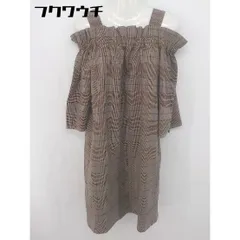 ◇ Simplicite シンプリシテェ チェック オフショル 膝丈 ワンピース サイズF ベージュ系 レディース 【中古】 【1102110005902】のサムネイル