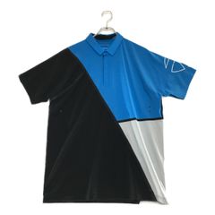 中古 メンズ テーラーメイド Taylor Made 半袖ポロシャツ O 青×黒 ブルー×ブラック ストレッチ