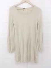 ◇ E hyphen world gallery シンプル カジュアル アンゴラ混 長袖 ニット チュニック サイズF ベージュ レディース P  【1305240013049】