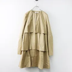 ヨーコチャン YOKO CHAN ティアードノーカラーコート 38/ベージュ コットン ギャザー フレア ジャケット【2400014552683】のサムネイル
