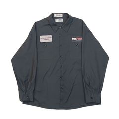 aramark アラマーク 長袖 ワークシャツ グレー系 1XL US規格