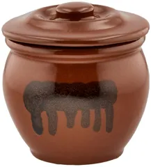 リビング 漬物容器 ミニ壺 0.54L 陶器 樽 ぬか漬け 梅漬け 保存容器 丸型 茶色