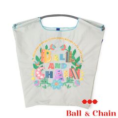 【正規品】ボールアンドチェーン (BC Garden ガーデン / グレー) Mサイズ  トートバッグ エコバッグ 刺繍 フラワー 花