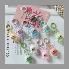 2個セット　ラブブ　Labubu キーホルダー　リボン　ミニ