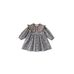 ☆ ブルー ☆ 90cm ☆ ワンピース  ワンピース キッズ ベビー キッズ服 子供服 ベビー服 女の子 赤ちゃん 子ども こども用 長袖 長そで 長袖ワンピース オシャレ おしゃれ かわいい 可愛い お出かけ お呼ばれ キッズファッション 春 秋 誕生日