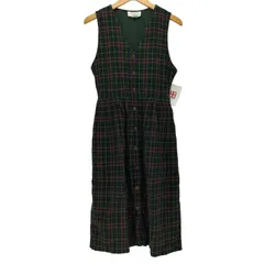 タルボット TALBOTS 90S チェック柄 コーデュロイノースリーブワンピース レディース  2P