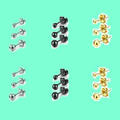 【数量限定】4mm プレゼント(3mm 記念日 5mm) 誕生日 アクセサリー シンプル 人気 人気 両耳用 アレルギーフリー ステンレス サージカル 9ペア セット 丸玉(ボール)ピアス レディース ピアス