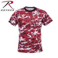 Tシャツ 半袖 ミリタリー ROTHCO ロスコ  迷彩柄 カラフル レッド・カモフラージュ柄 USA アメリカ直輸入 ミリタリー アメカジ 5434 送料無料