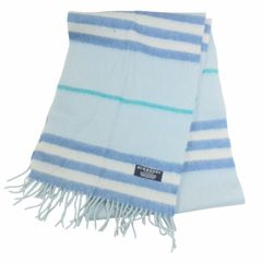 バーバリー ロンドン BURBERRY LONDON ノバチェック カシミヤ100％ マフラー ストール イングランド製 青 ブルー IBO61