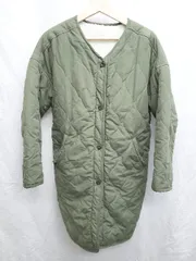 ■ ◎ RAY CASSIN レイカズン ボア キルティング リバーシブル 長袖 コート サイズM カーキ ホワイト レディース P  【1408200009806】