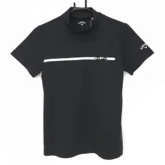 【未使用品】キャロウェイ 半袖ハイネックシャツ 黒×白 胸元ライン レディース M ゴルフウェア 2023年モデル Callaway