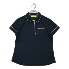 中古 レディース ビバハート VIVA HEART 半袖ポロシャツ 42(L) 紺 ネイビー