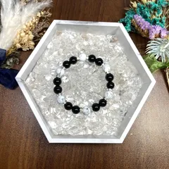 モリオン&ハウライト パワーストーン ブレスレット 天然石ブレス (シルバー) 10mm メンズ・レディース 厄除け ストレス解消 お守り [17]