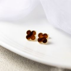 小花シェル ピアス イヤリング ホワイトパール【10mm】四葉 クローバー