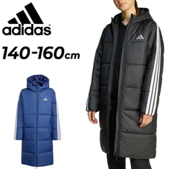 アディダス キッズ ジュニア 3ストライプロングコート adidas ベンチコート 中綿コート 140-160cm 子供服  アウター フード付き 中わた ベンチウォーマー 子ども用 スポーツウェア キッズウエア   /JYD14