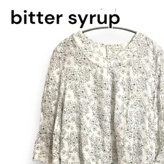 bitter syrup ビターシロップ 七分袖 ガーゼチュニック シャツ レース 花柄 コットンシャツ ナチュラル カジュアル ホワイト レディース LLのサムネイル
