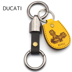 [NONINA] キーホルダー キーチェーン 本革製 イタリアンレザー バイク用 カラビナ For DUCATI ドカティ S BEVEL 750GT 750SS 900SS 900MHR 860GT 750 Sport 900GTS 900 S2