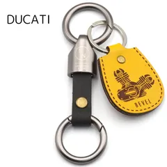 [NONINA] キーホルダー キーチェーン 本革製 イタリアンレザー バイク用 カラビナ For DUCATI ドカティ S BEVEL 750GT 750SS 900SS 900MHR 860GT 750 Sport 900GTS 900 S2