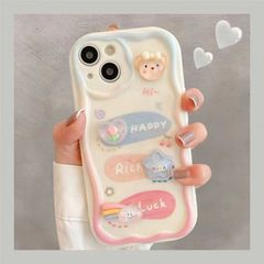 ☆8/14～16日は発送不可☆iPhone14pro用　携帯ケース　ソフトケース　Ins風ウサギリンゴ　韓国